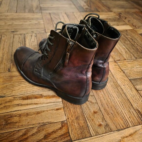 Kenneth Cole Reaction Hit Men Leather Lace Up Boots, Size 11 US Men - Picture 10 of 10